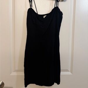 Wilfred Aritzia Bellow Mini Dress Black Tie Front Slip Dress